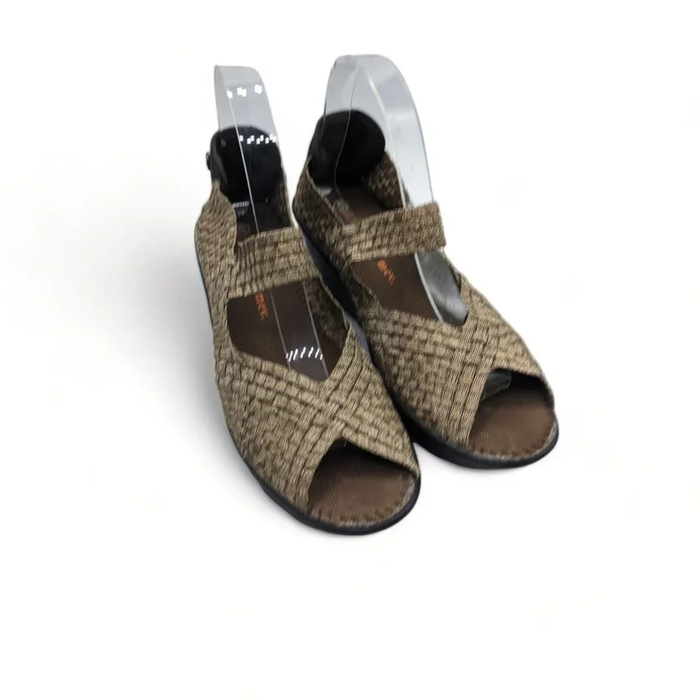 Bernie Mev. Lulia Bronze Beige Women's Handwoven Casual Wedge Shoes sz 41 US 10M